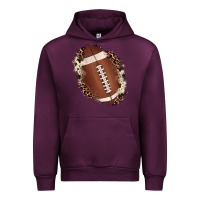 Mauve Wine football cowhide leopard patch Urban Hoodie - JahusDesignShop
