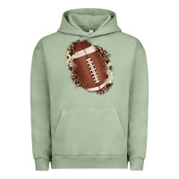 Pigment Oil Green football cowhide leopard patch Urban Hoodie - JahusDesignShop