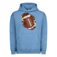 Pigment Pebble Blue football cowhide leopard patch Urban Hoodie - JahusDesignShop