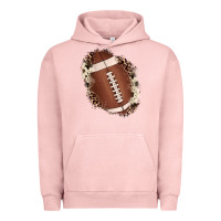 Pigment Salmon football cowhide leopard patch Urban Hoodie - JahusDesignShop