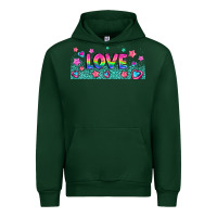 Forest Green lgbt love with hearts and stars Urban Hoodie - AdoDesignShop