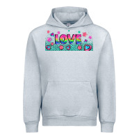 Heather Grey lgbt love with hearts and stars Urban Hoodie - AdoDesignShop