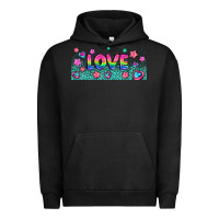 Pigment Black lgbt love with hearts and stars Urban Hoodie - AdoDesignShop