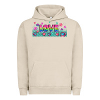 Pigment French Oak lgbt love with hearts and stars Urban Hoodie - AdoDesignShop