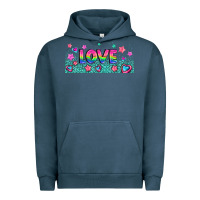 Pigment Midnight Navy lgbt love with hearts and stars Urban Hoodie - AdoDesignShop