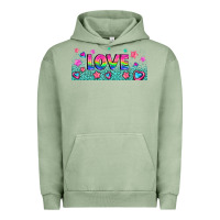 Pigment Oil Green lgbt love with hearts and stars Urban Hoodie - AdoDesignShop