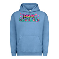 Pigment Pebble Blue lgbt love with hearts and stars Urban Hoodie - AdoDesignShop