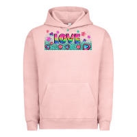 Pigment Salmon lgbt love with hearts and stars Urban Hoodie - AdoDesignShop