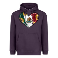 Plum Sunflower Mexican Flag Heart Heavyweight Hoodie - RanaPortraitStore