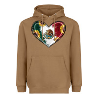 Toasted Coconut Sunflower Mexican Flag Heart Heavyweight Hoodie - RanaPortraitStore