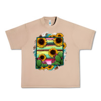 Burro New Mexico Map Sunflower Cactus Serape Urban Heavy Tee - RanaPortraitStore