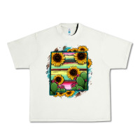 Pistachio New Mexico Map Sunflower Cactus Serape Urban Heavy Tee - RanaPortraitStore