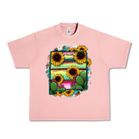 Salmon New Mexico Map Sunflower Cactus Serape Urban Heavy Tee - RanaPortraitStore