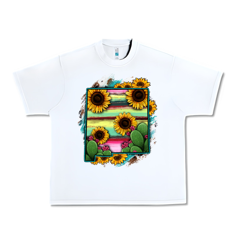 New Mexico Map Sunflower Cactus Serape Urban Heavy Tee by RanaPortraitStore | Teevron
