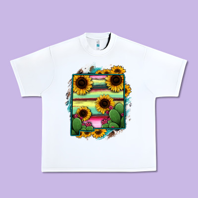 New Mexico Map Sunflower Cactus Serape Urban Heavy Tee Designed By Ranaportraitstore