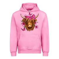 Fuchsia Pink floral pink bandana longhaired cow Urban Hoodie - Jasminsmagicworld