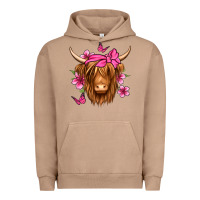 Pigment Burro floral pink bandana longhaired cow Urban Hoodie - Jasminsmagicworld