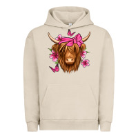 Pigment French Oak floral pink bandana longhaired cow Urban Hoodie - Jasminsmagicworld