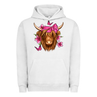 Pigment Lunar Rock floral pink bandana longhaired cow Urban Hoodie - Jasminsmagicworld