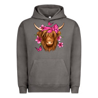 Pigment Tornado floral pink bandana longhaired cow Urban Hoodie - Jasminsmagicworld