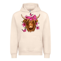 Sandshell floral pink bandana longhaired cow Urban Hoodie - Jasminsmagicworld