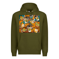 Army Green autumun distressed tumbler Premium Hoodie - BundleAndBundleShop