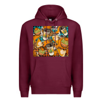 Burgundy autumun distressed tumbler Premium Hoodie - BundleAndBundleShop