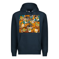 Navy autumun distressed tumbler Premium Hoodie - BundleAndBundleShop