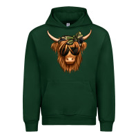 Forest Green camouflage long haired cow Urban Hoodie - Jasminsmagicworld