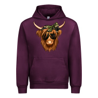 Mauve Wine camouflage long haired cow Urban Hoodie - Jasminsmagicworld