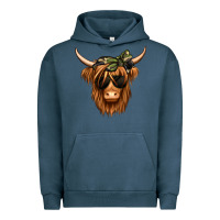 Pigment Midnight Navy camouflage long haired cow Urban Hoodie - Jasminsmagicworld