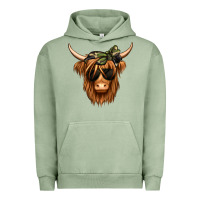 Pigment Oil Green camouflage long haired cow Urban Hoodie - Jasminsmagicworld