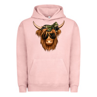 Pigment Salmon camouflage long haired cow Urban Hoodie - Jasminsmagicworld