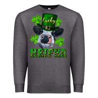 Charcoal Heather lucky heifer Premium Sweatshirt - RanaPortraitStore