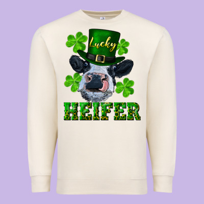 Lucky Heifer Premium Sweatshirt Designed By Ranaportraitstore