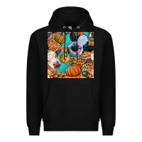 Black autumn cows seamless pattern Premium Hoodie - BundleAndBundleShop