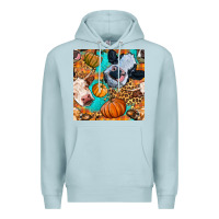 Blue Mist autumn cows seamless pattern Premium Hoodie - BundleAndBundleShop