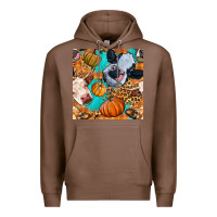 Chestnut autumn cows seamless pattern Premium Hoodie - BundleAndBundleShop