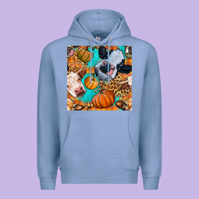 Autumn Cows Seamless Pattern Premium Hoodie Designed By Bundleandbundleshop