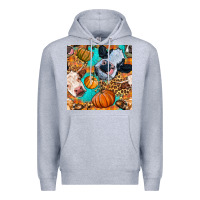 Heather Grey autumn cows seamless pattern Premium Hoodie - BundleAndBundleShop