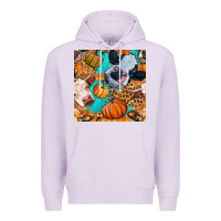 Lilac autumn cows seamless pattern Premium Hoodie - BundleAndBundleShop