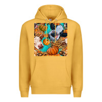 Mustard autumn cows seamless pattern Premium Hoodie - BundleAndBundleShop
