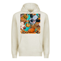 Oatmeal Heather autumn cows seamless pattern Premium Hoodie - BundleAndBundleShop
