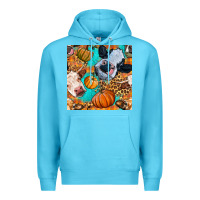 Ocean Blue autumn cows seamless pattern Premium Hoodie - BundleAndBundleShop