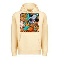 Pina Colada autumn cows seamless pattern Premium Hoodie - BundleAndBundleShop