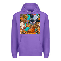 Purple autumn cows seamless pattern Premium Hoodie - BundleAndBundleShop