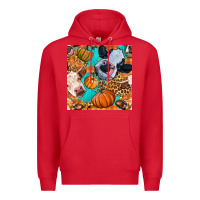 Red autumn cows seamless pattern Premium Hoodie - BundleAndBundleShop