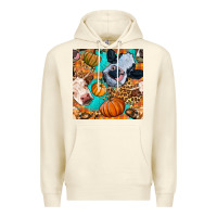 Sandshell autumn cows seamless pattern Premium Hoodie - BundleAndBundleShop