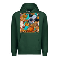 Sports Green autumn cows seamless pattern Premium Hoodie - BundleAndBundleShop