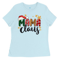 Baby Blue mama Claus Christmas Ladies Tee - BarkalooDesign